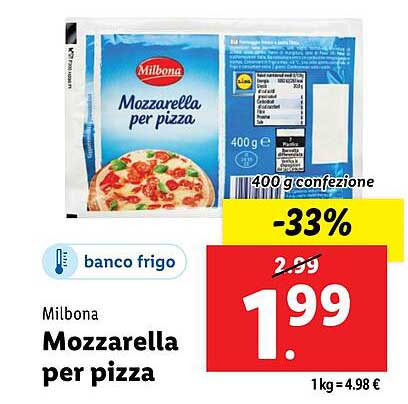 Milbona Mozzarella per pizza