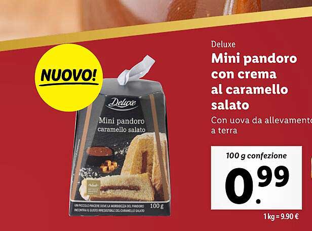 Mini pandoro con crema al caramello salato