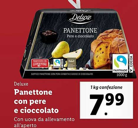 Panettone con pere e cioccolato