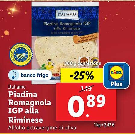 Piadina Romagnola IGP alla Riminese