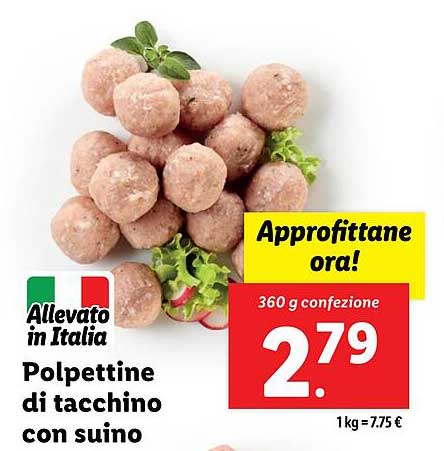 Polpettine di tacchino con suino