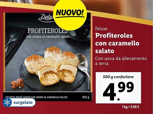 Profiteroles con caramello salato