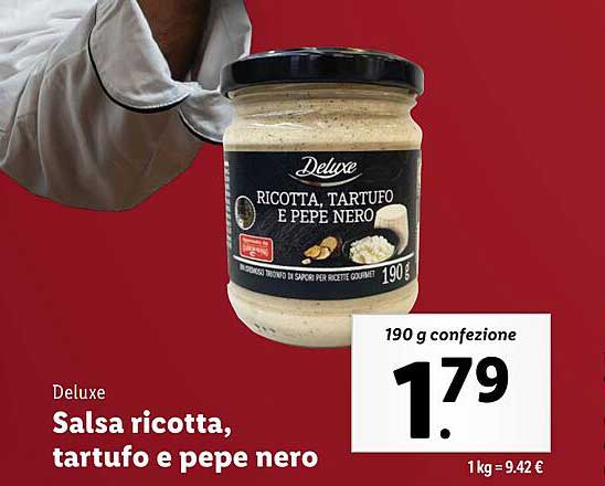 Salsa ricotta, tartufo e pepe nero