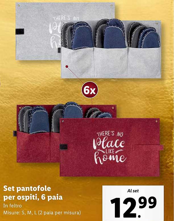 Set pantofole per ospiti, 6 paia