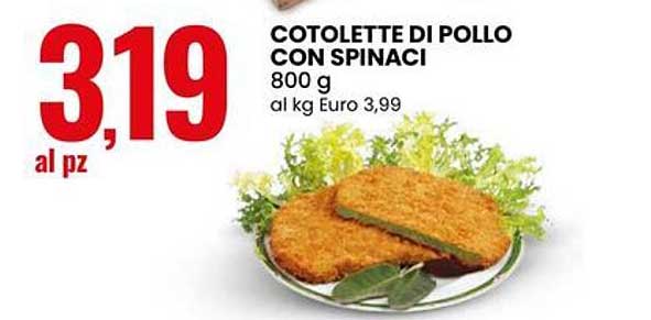 COTOLETTE DI POLLO CON SPINACI