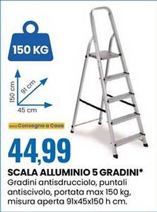 SCALA ALLUMINIO 5 GRADINI*