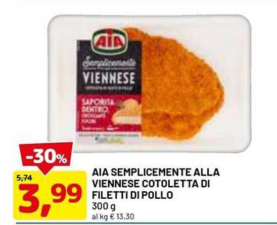 AIA SEMPLICEMENTE ALLA VIENNESE COTOLETTA DI FILETTI DI POLLO