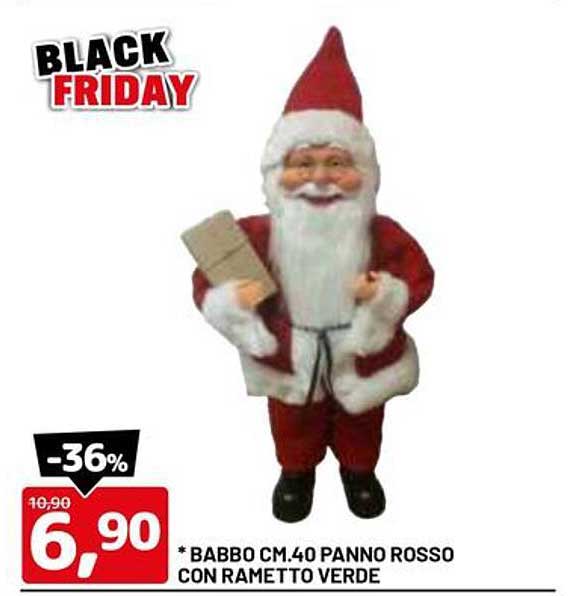 *BABBO CM.40 PANNO ROSSO CON RAMETTO VERDE