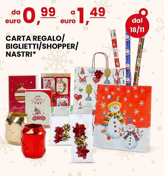 CARTA REGALO/ BIGLIETTI/SHOPPER/ NASTRI*