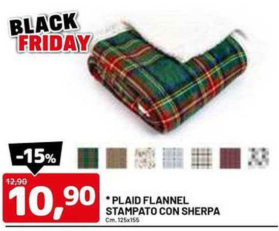 * PLAID FLANNEL STAMPATO CON SHERPA