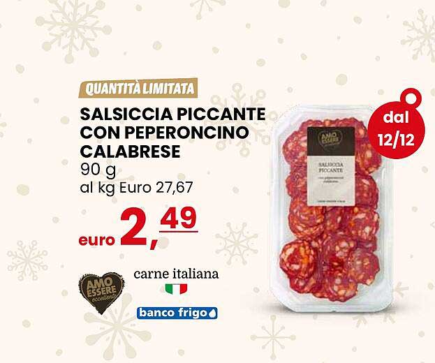 SALSICCIA PICCANTE CON PEPERONCINO CALABRESE