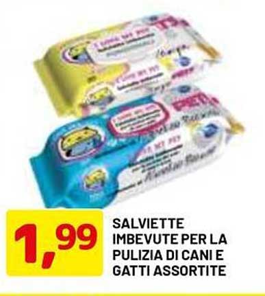 SALVIETTE IMBEVUTE PER LA PULIZIA DI CANI E GATTI ASSORTITE