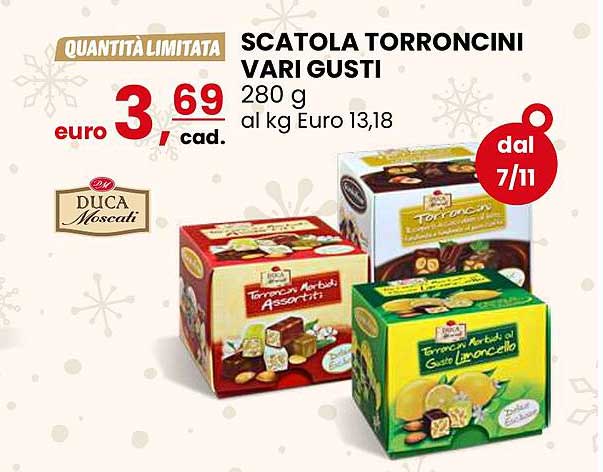 SCATOLA TORRONCINI VARI GUSTI