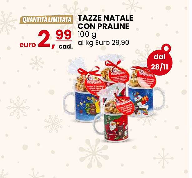 TAZZE NATALE CON PRALINE