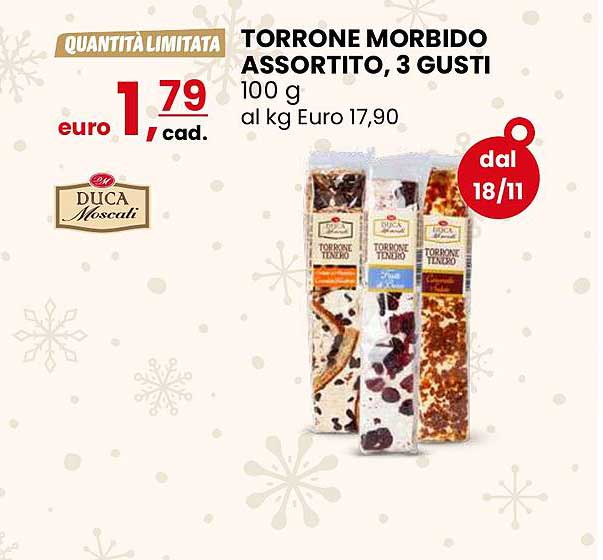 TORRONE MORBIDO ASSORTITO, 3 GUSTI