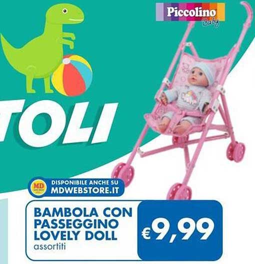 BAMBOLA CON PASSEGGINO LOVELY DOLL