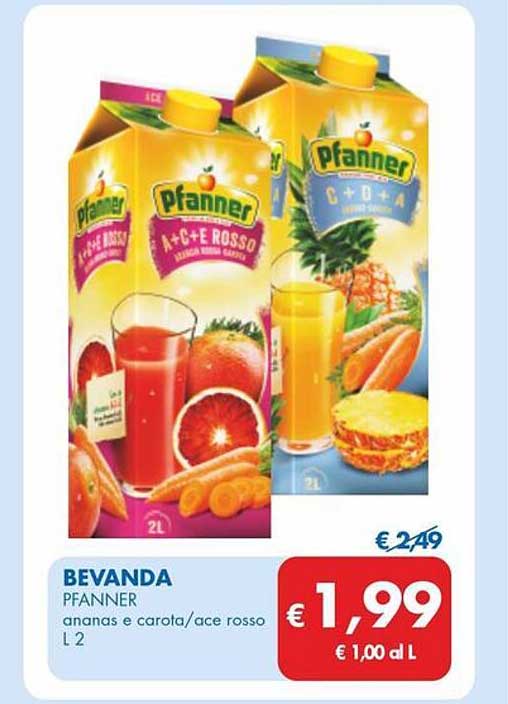 BEVANDA PFANNER ananas e carota/ace rosso