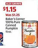 Baker's Corner 100% Pure Canned Pumpkin