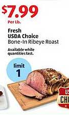 Fresh USDA Choice Bone-In Ribeye Roast