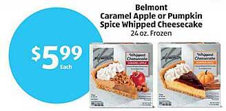 Belmont Caramel Apple or Pumpkin Spice Whipped Cheesecake