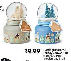 Huntington Home Holiday Canvas Bins