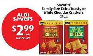 Savoritz Family Size Extra Toasty or White Cheddar Crackers