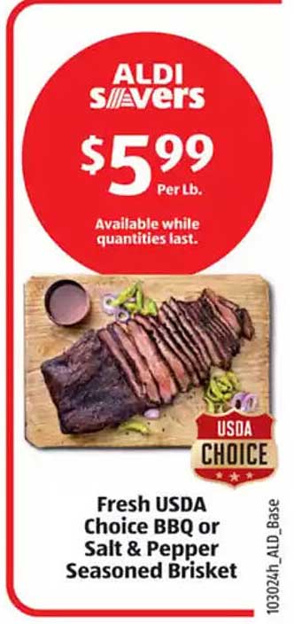 Fresh USDA Choice BBQ or Salt & Pepper Seasoned Brisket