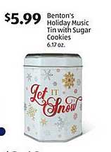 Benton's Holiday Music Tin with Sugar Cookies