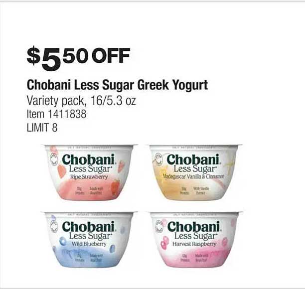 Chobani Less Sugar Greek Yogurt