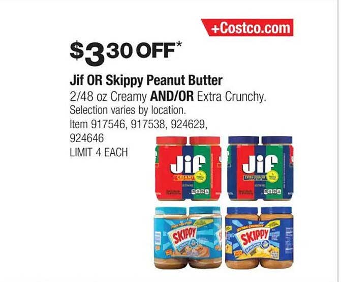 Jif OR Skippy Peanut Butter