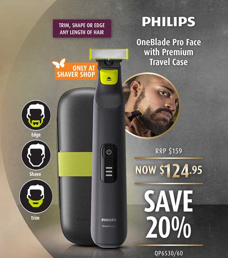 Shaver Shop Philips OneBlade Pro Face With Premium Travel Case