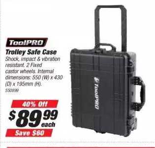 Supercheap Auto ToolPro Trolley Safe Case 40% Off