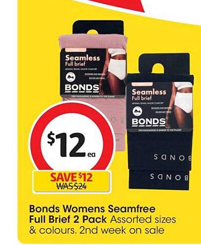 Bonds Women's Seamless Full Brief 2 Pack - Coles Catalogue - Salefinder