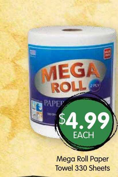 Spudshed Mega Roll Paper Towel 330 Sheets