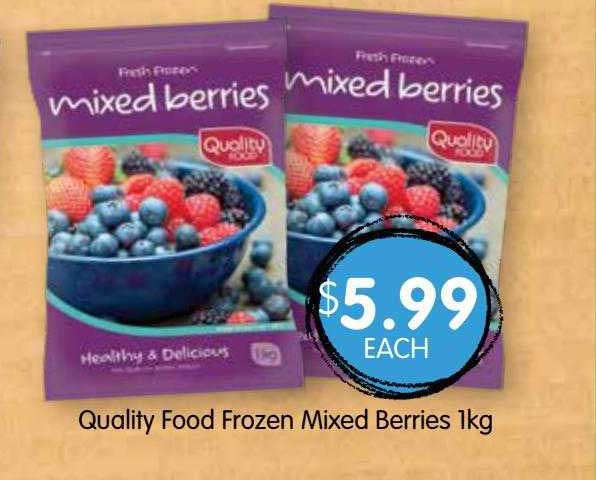 Quality Food Frozen Mixed Berries 1kg Offer at Spudshed - 1Catalogue.com.au