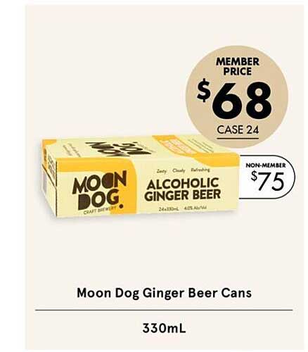 Vintage Cellars Moon Dog Ginger Beer Cans