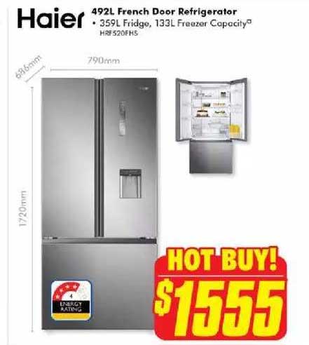 Haier 492L French Door Refrigerator Offer at The Good Guys - 1Catalogue ...