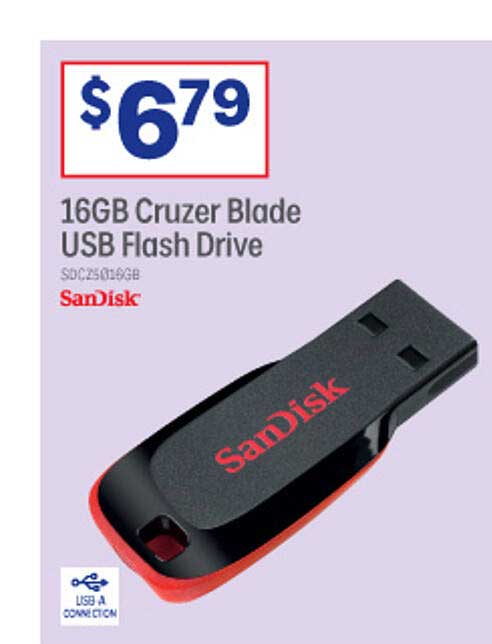 16gb Cruzer Blade Usb Flash Drive Sandisk Offer at Officeworks