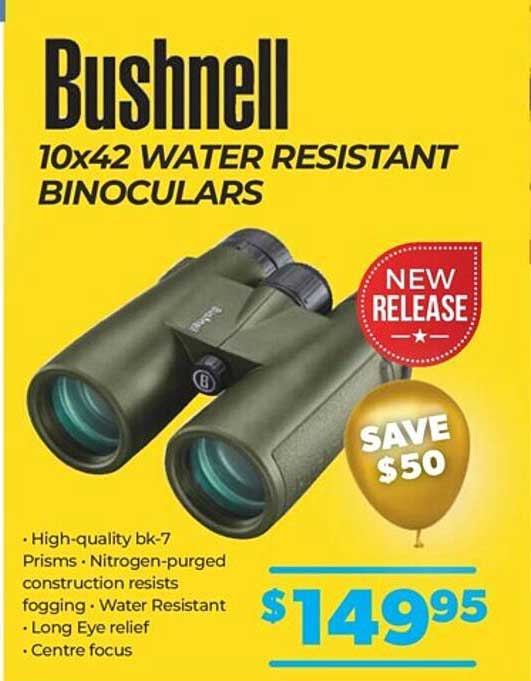 Teds Cameras Bushnell 10x42 Water Resistant Binoculars