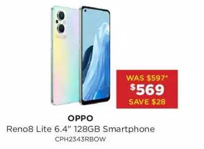 Oppo Reno8 Lite 6.4" 128gb Smartphone Offer at Bing Lee - 1Catalogue.com.au