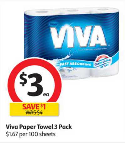 Viva Paper Towel 3 Pack 67334 