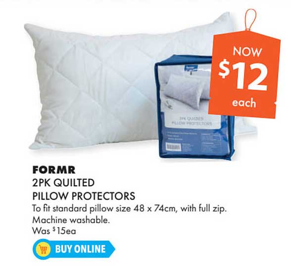 Lincraft Formr 2pk Quilted Pillow Protectors