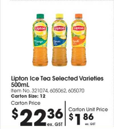 Campbells Wholesale Lipton Ice Tea Selected Varieties