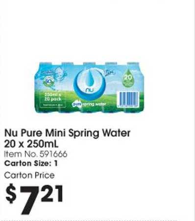 Campbells Wholesale Nu Pure Mini Spring Water 20