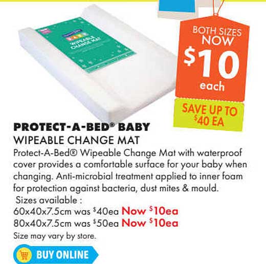 Lincraft Protect-a-bed Baby Wipeable Change Mat