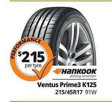 Tyreright Ventus Primes K125 215 45r17 91w Hankook
