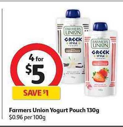 Farmers Union Yogurt Pouch 130g Offer at Coles - 1Catalogue.com.au