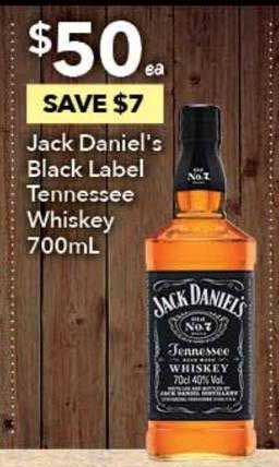 Jack Daniel's Black Label Tennessee Whiskey Offer at Ritchies