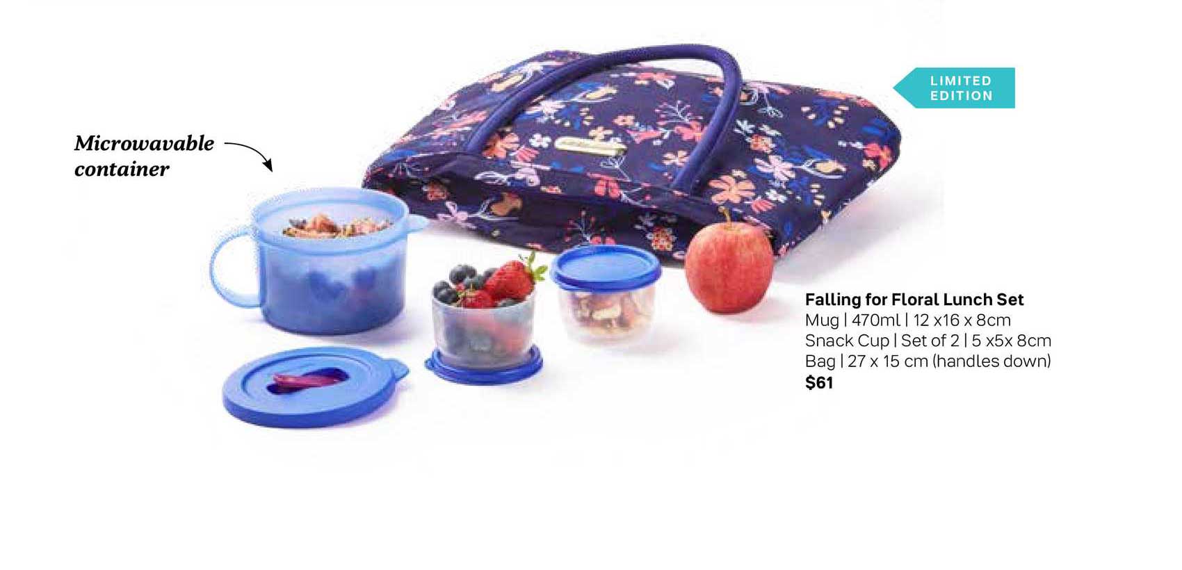 Tupperware Falling For Floral Lunch Set