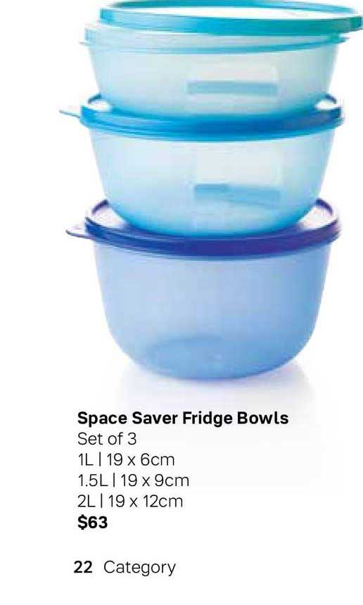 Tupperware Space Saver Fridge Bowls